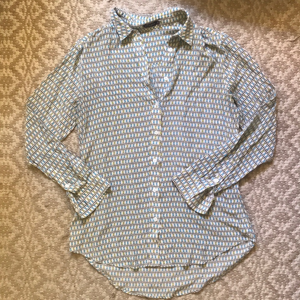 J.McLaughlin Silk Horsebit Shirt size XS
